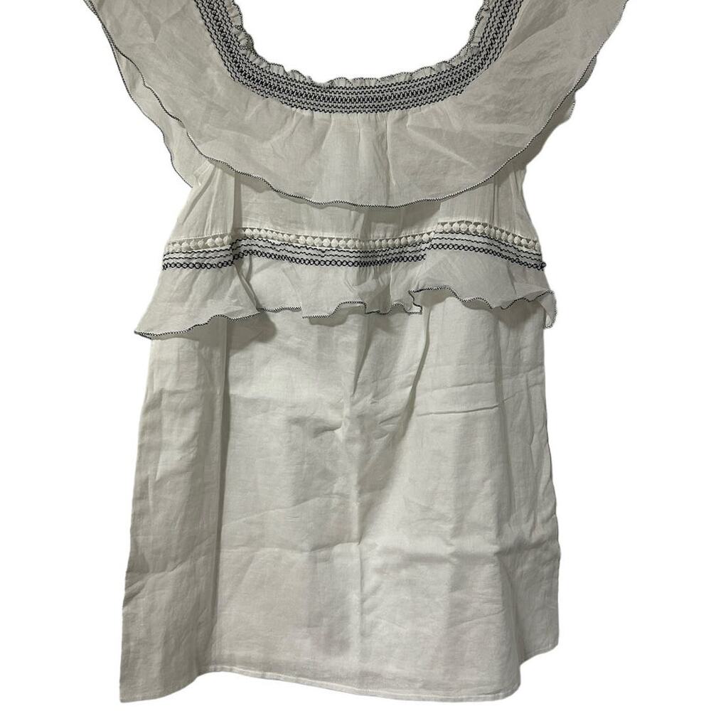Kisuii Bohemian Tiered Off Shoulder Cotton Mini Dress cottagecore beachwear - Picture 6 of 10